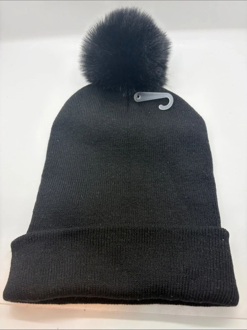 Junction Knit Pom Beanie in Black